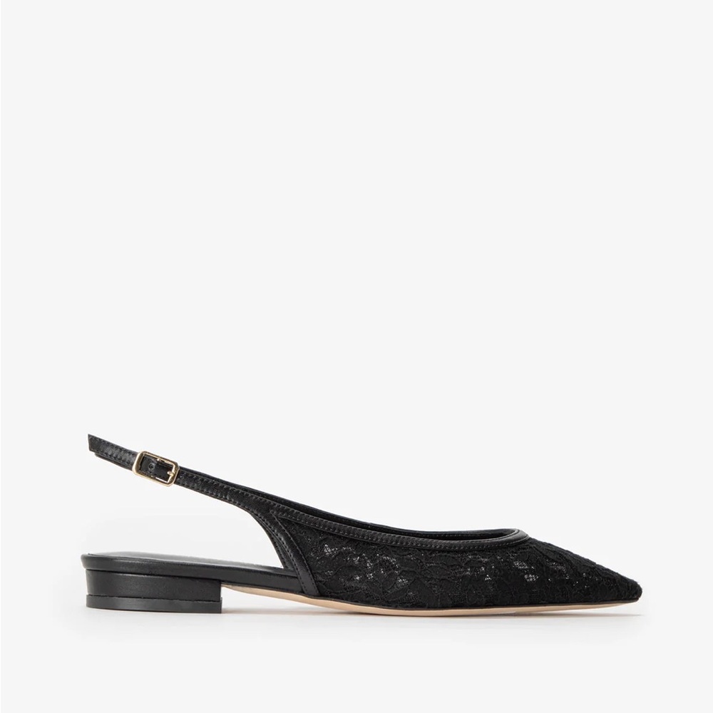 TAMARA MELLON Lovely Lace black lace pointed toe flats